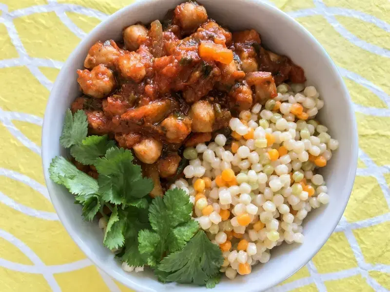 Slow Cooker Moroccan Chickpea Stew with Couscous