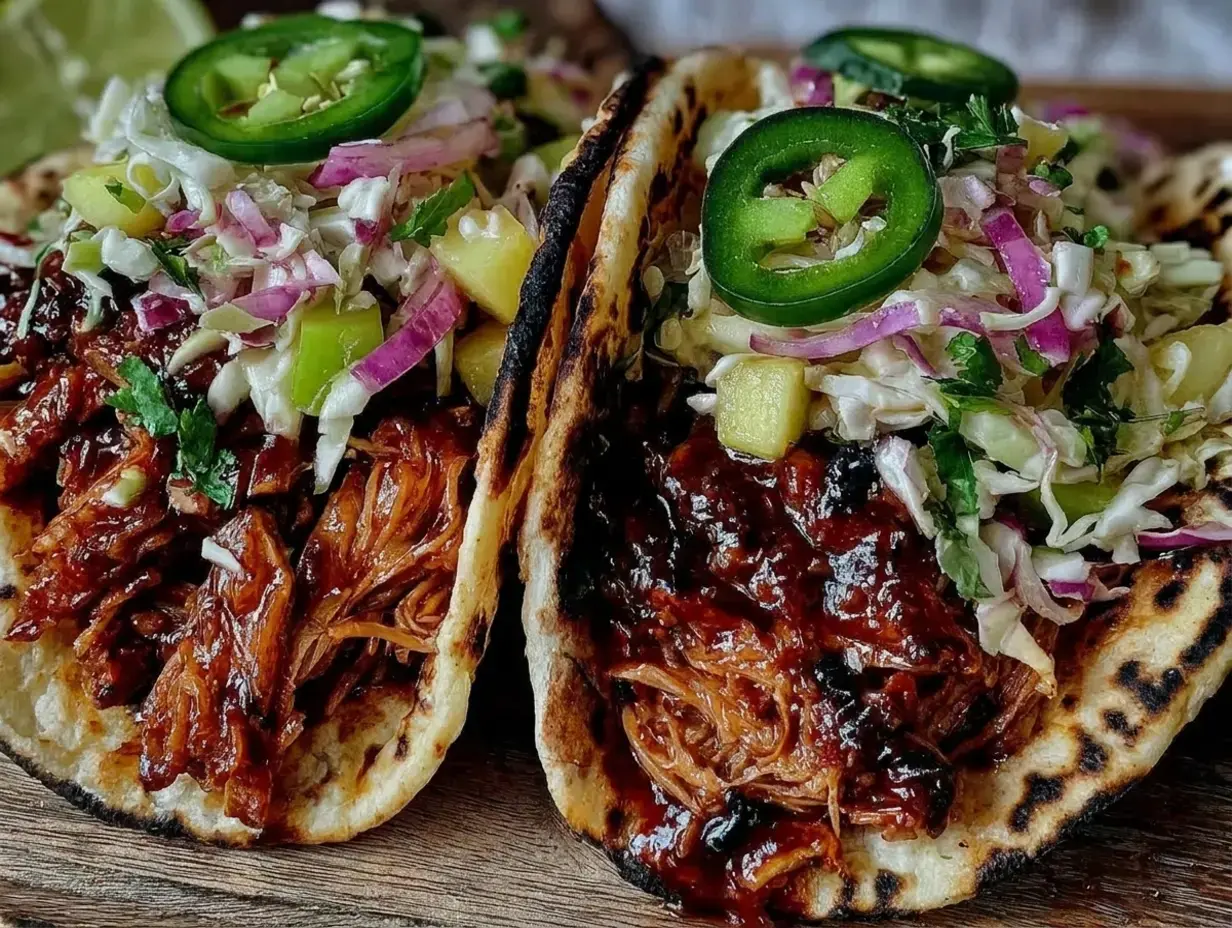 Bbq Pulled Chicken Tacos With Apple Jalapeño Slaw Easy Slow Cooker Dinner 5 How to Make BBQ Pulled Chicken Tacos for Easy Slow Cooker Dinner