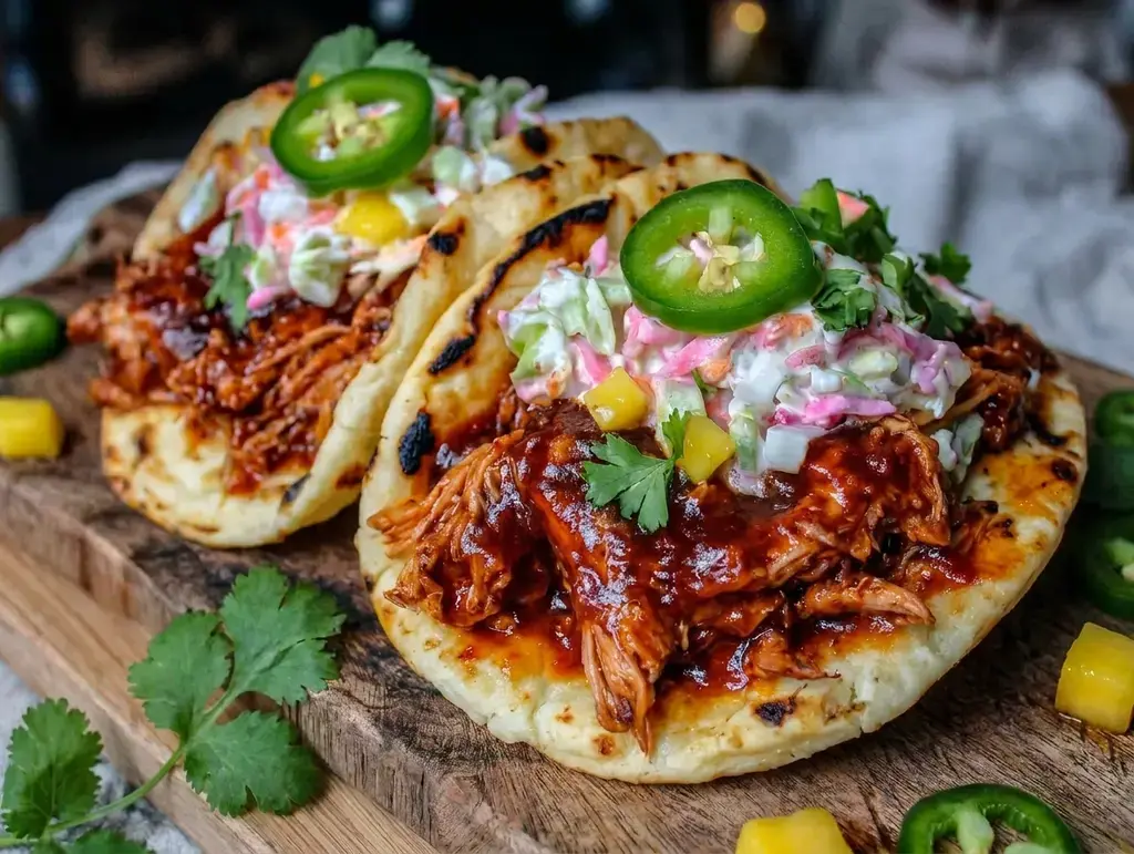 Bbq Pulled Chicken Tacos With Apple Jalapeño Slaw Easy Slow Cooker Dinner 4 Why You'll Love This BBQ Pulled Chicken Tacos Recipe for Easy Slow Cooker Dinner