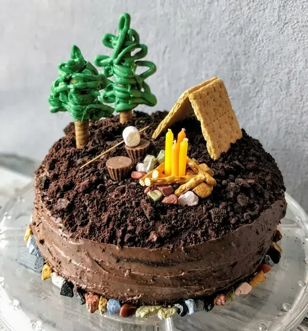 Birthday Cake Decorating Ideas You Can Do at Home for Easy, Fun Cakes 9 Camping Cake