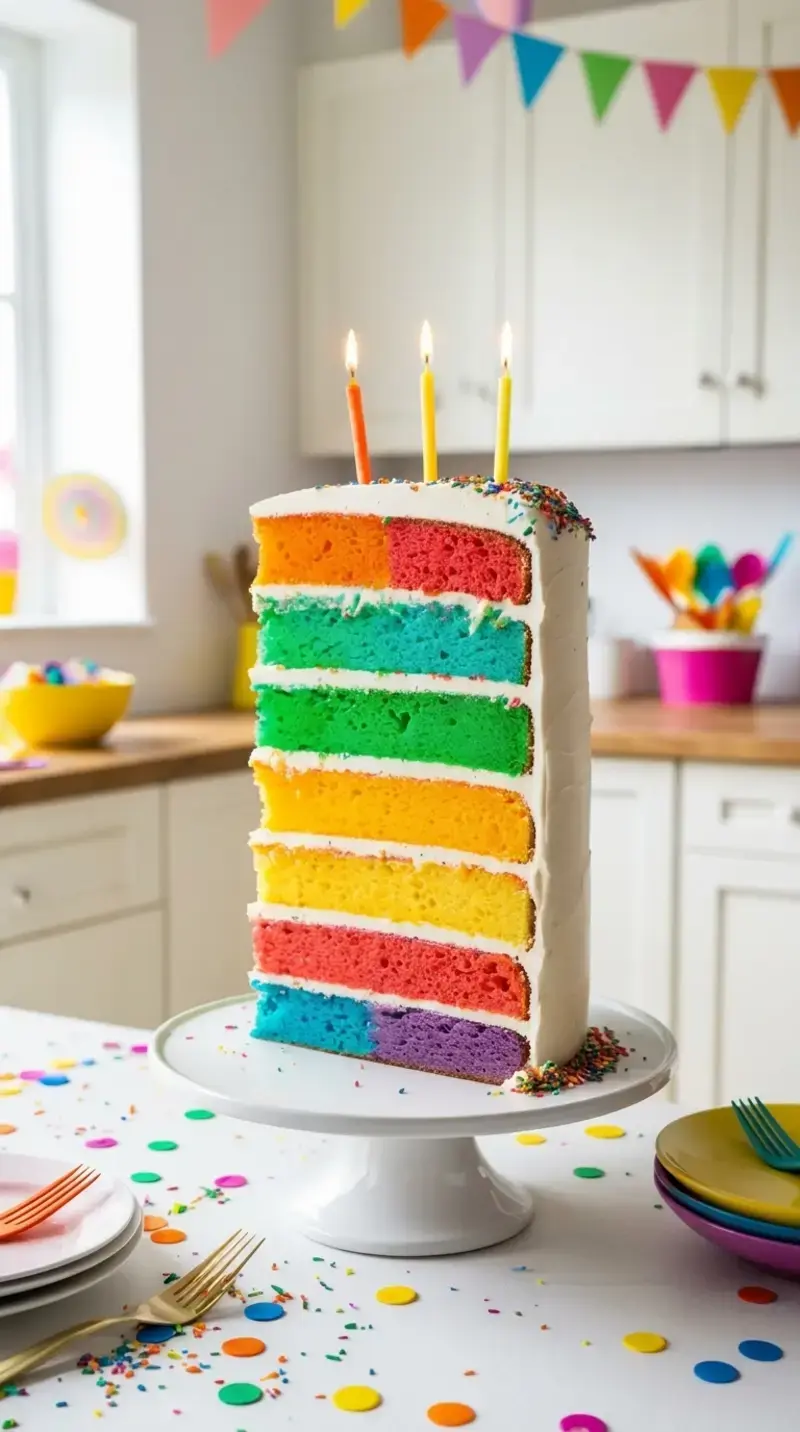 Cake Ideas: Simple Recipes and Decorating Tips for Beginners 19 Whimsical Rainbow Cake