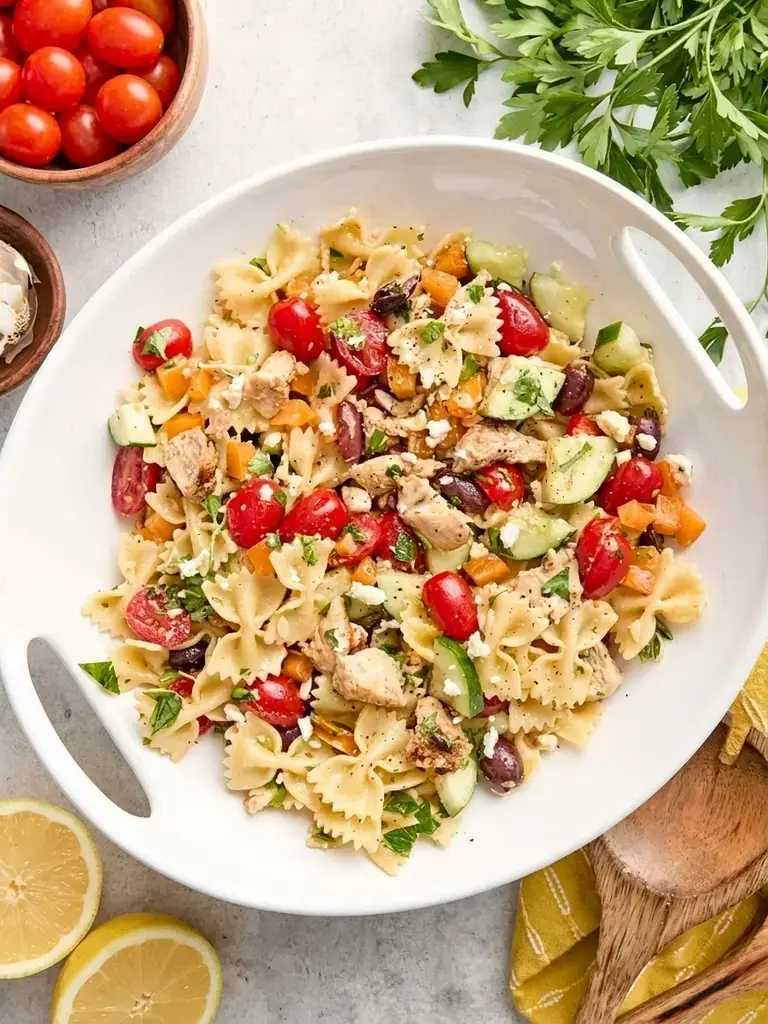 Greek Chicken Pasta Salad