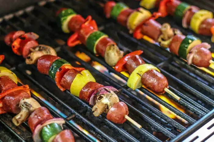 Grilled Brat Kabobs with Veggies