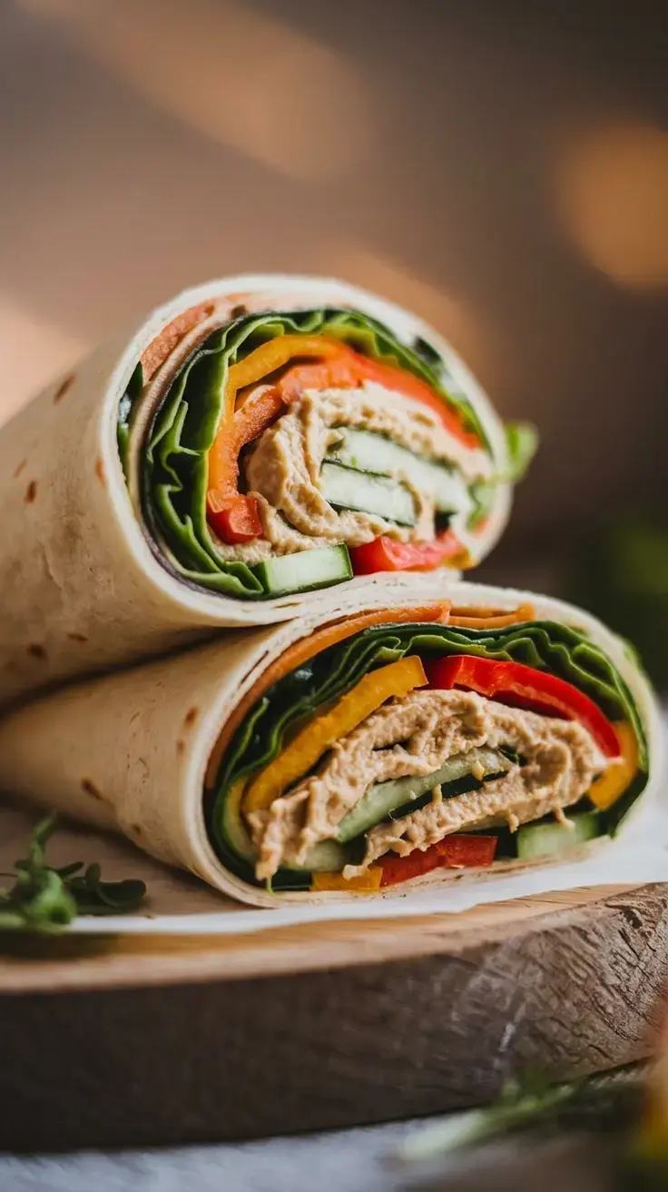 1. Classic Hummus & Veggie Wraps