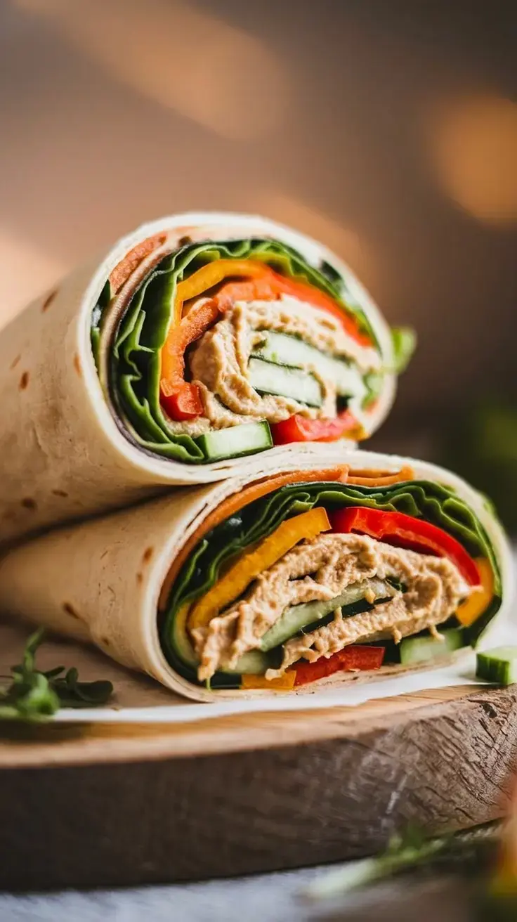 12. Hummus & Veggie Wraps