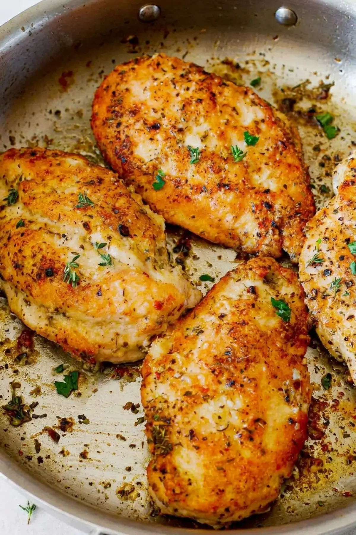 Chicken Pasta In Creamy White Wine Parmesan Cheese Sauce 9 2. Sear for Golden Crust