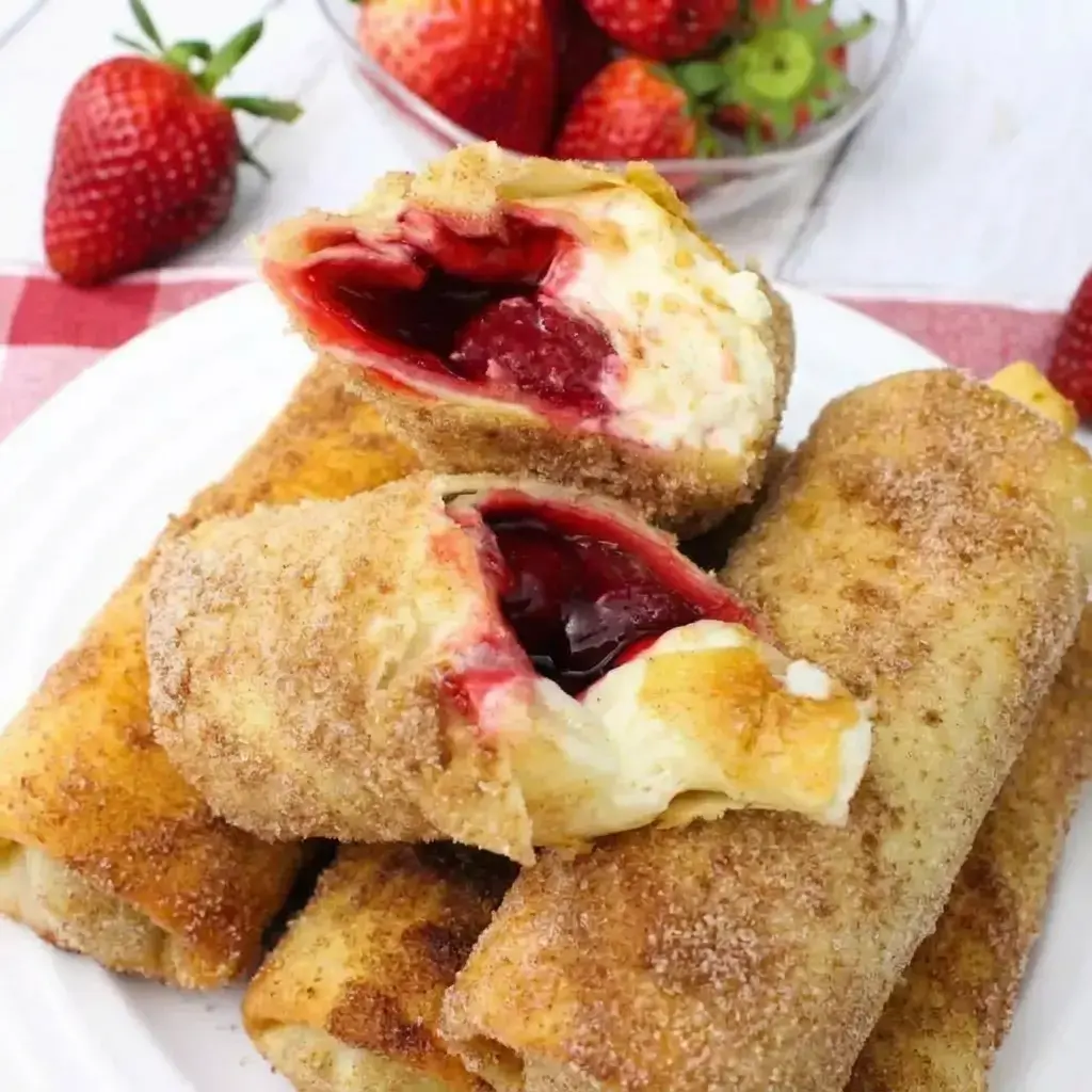 13. Air Fryer Cheesecake Chimichangas With Strawberry