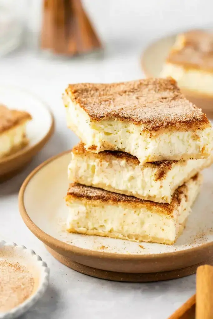 14. Easy Churro Protein Cheesecake Bars