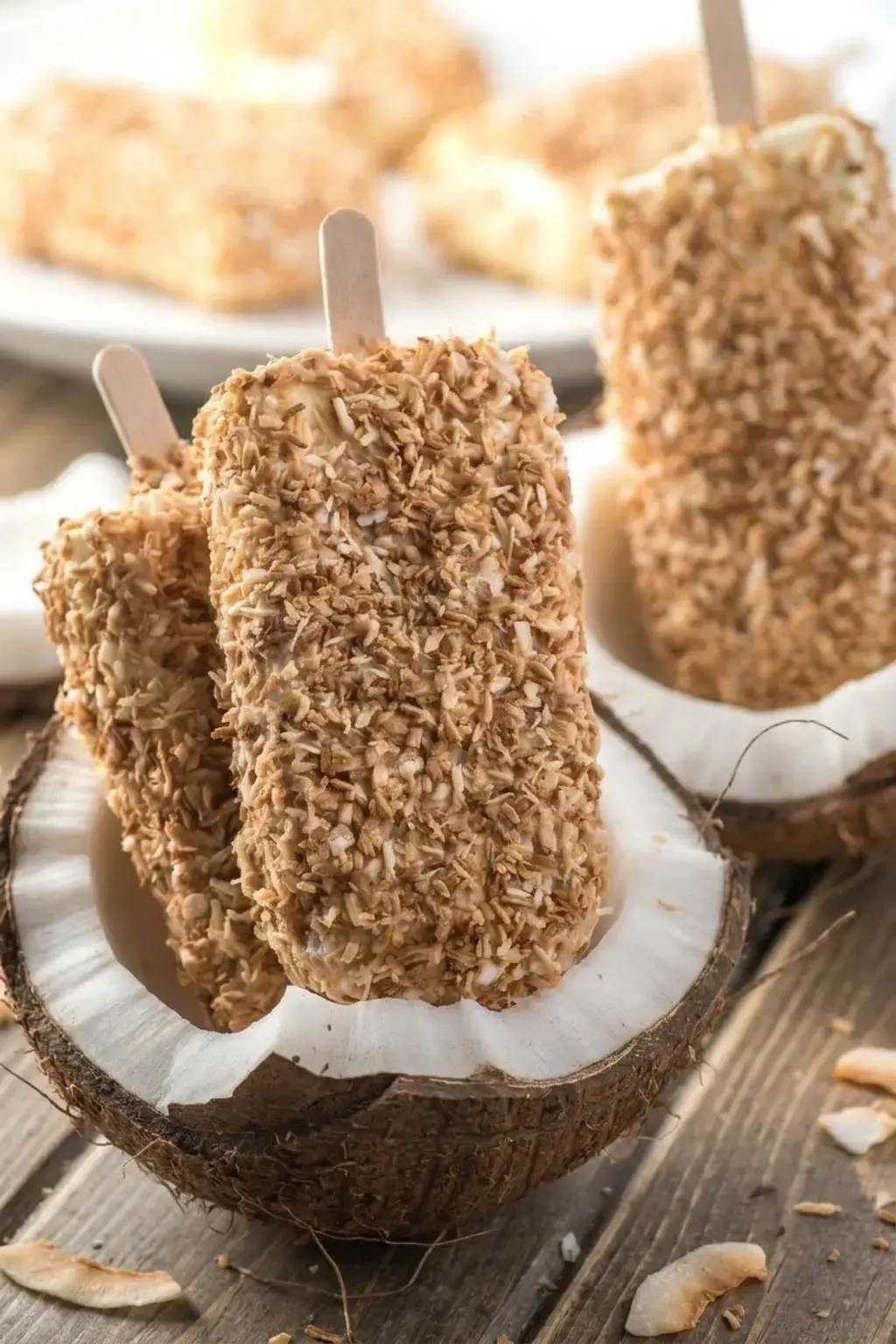 Toasted Coconut Pie Iced Popsicle Bars