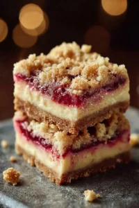Creamy Rhubarb Cheesecake Crumble Bars: Easy Baking Dessert