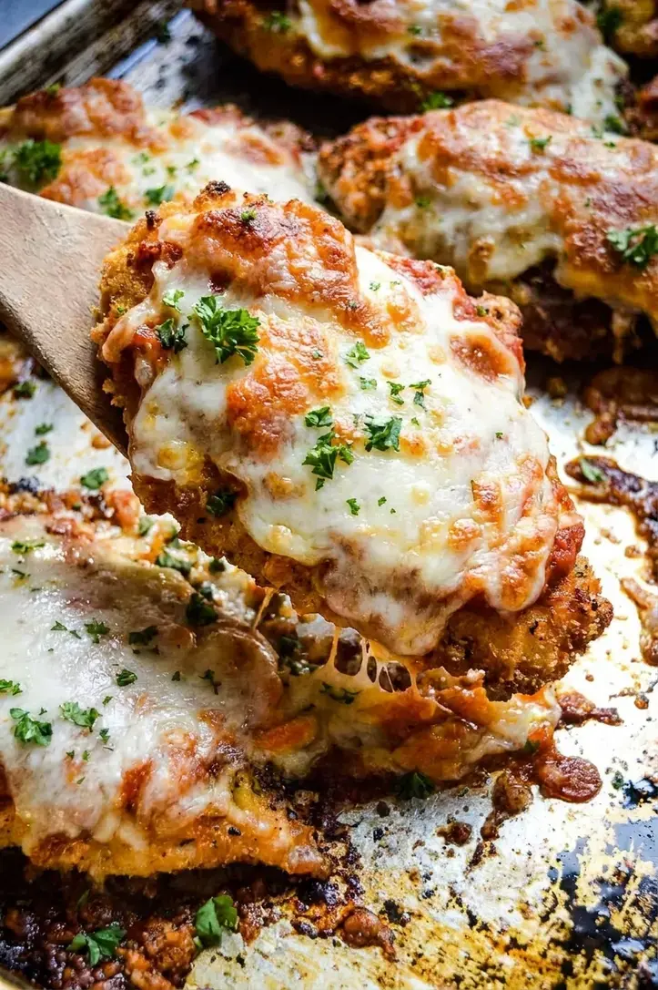 Crispy Chicken Parmesan Recipe: Oven Baked and Healthy 10 Step 7: Bake