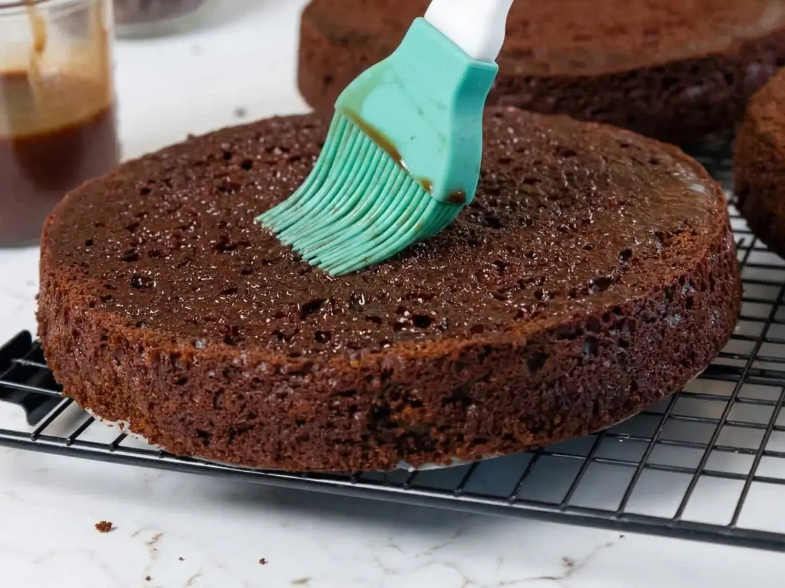 Step 4: Soak and Stack the Cake Layers