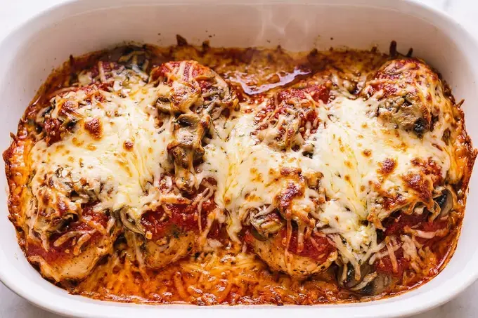 Easy Mozzarella Chicken Mushrooms One Pan Dinner 14 How to make Mozzarella Chicken
