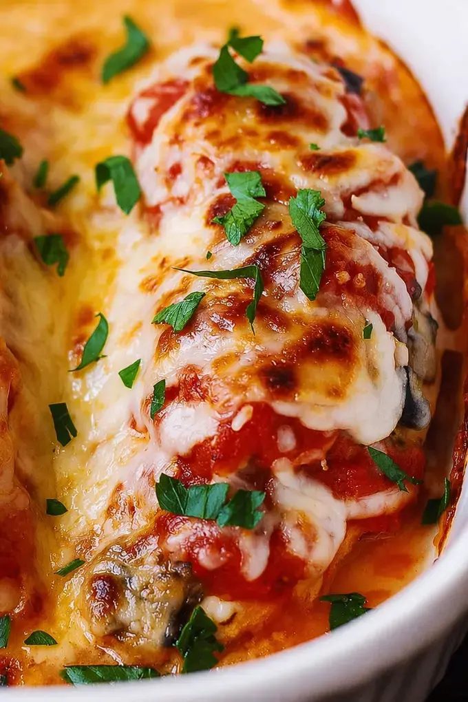 Easy Mozzarella Chicken Mushrooms One Pan Dinner 9 Mozzarella Chicken - Low Carb Recipe