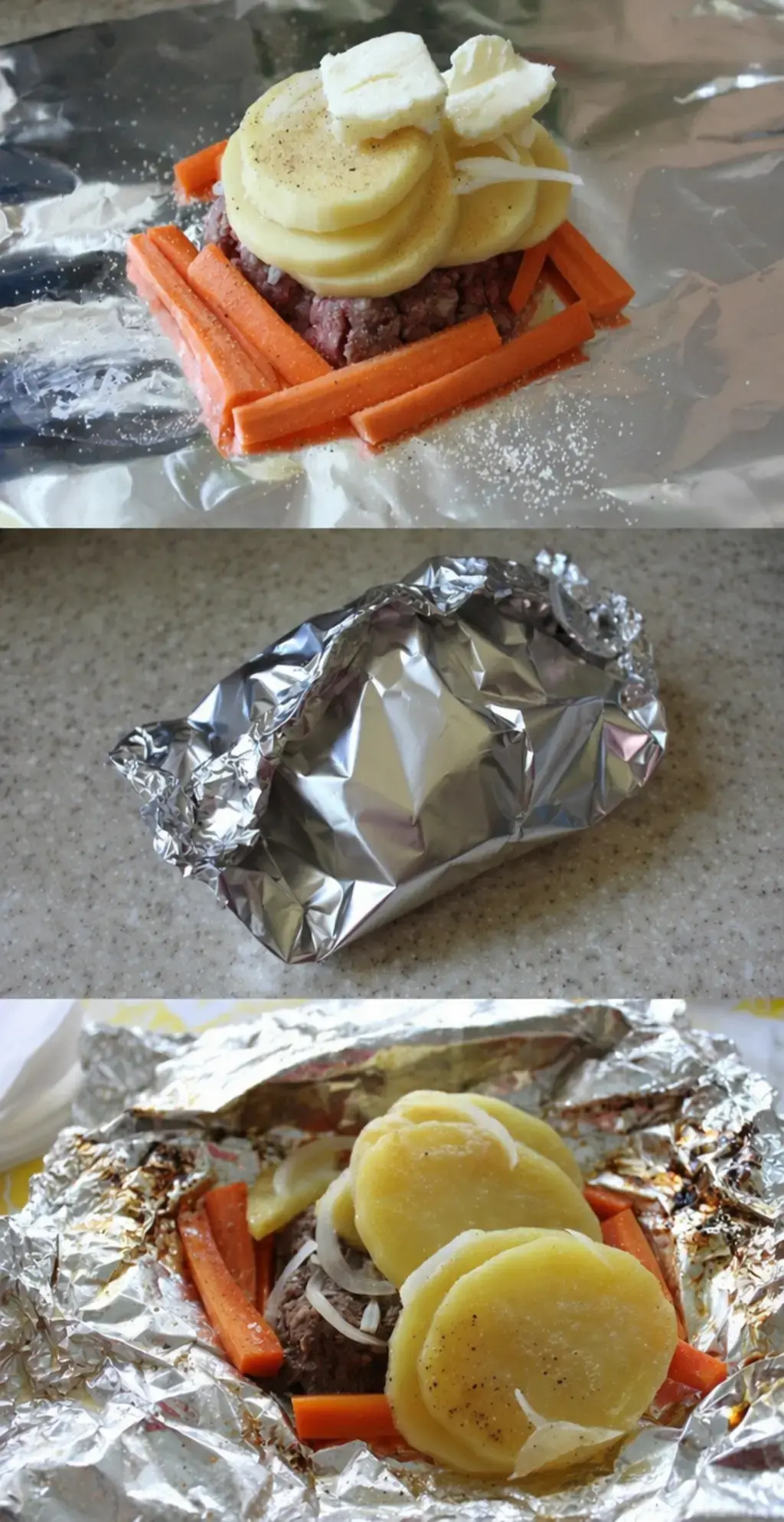 Beef, Carrot, and Potato Bundles