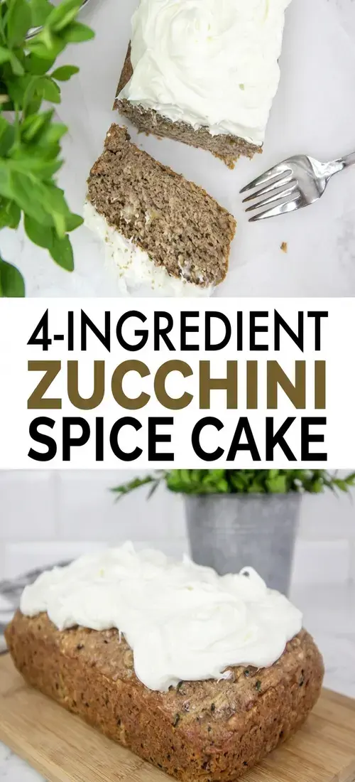 Four Ingredient Zucchini Spice Cake: Moist and Easy One Pan Dessert 5 Try this extra simple zucchini spice cake the next time you have more zucchini from the garden than you know what to do with!
