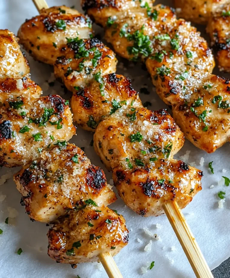 Garlic Parmesan Chicken Skewers