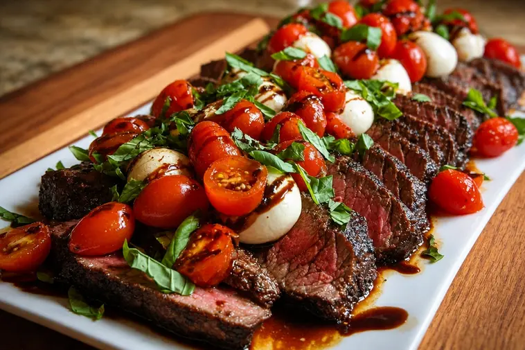 Grilled Balsamic Steak Caprese