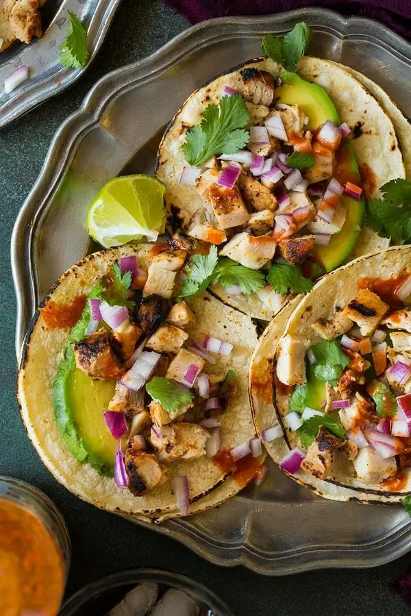 Grilled Chicken and Avocado Street Tacos
