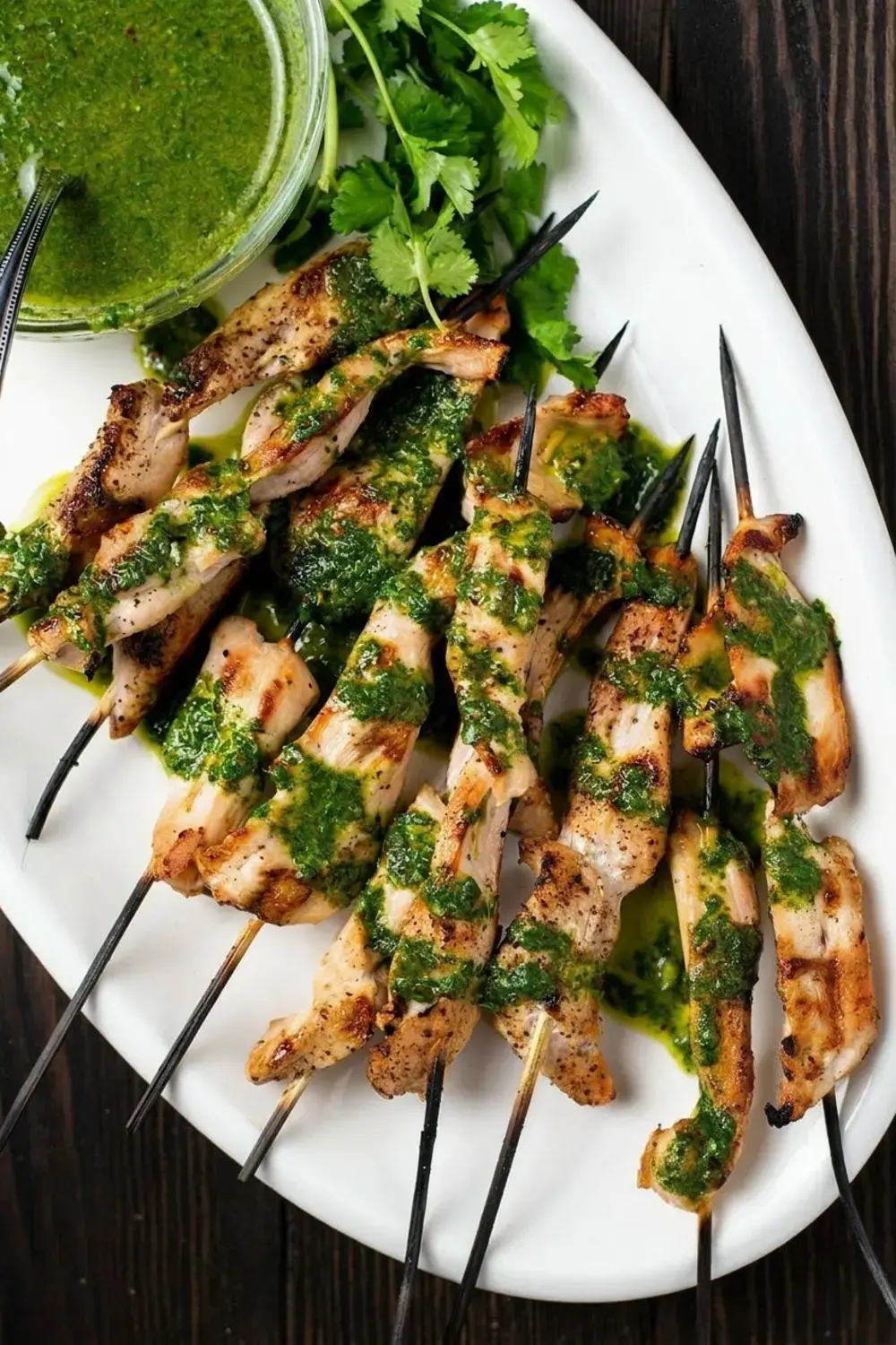 Grilled Chimichurri Chicken Skewers