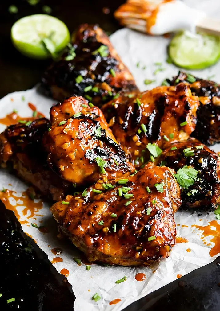 Honey Sriracha Grilled Chicken Thighs