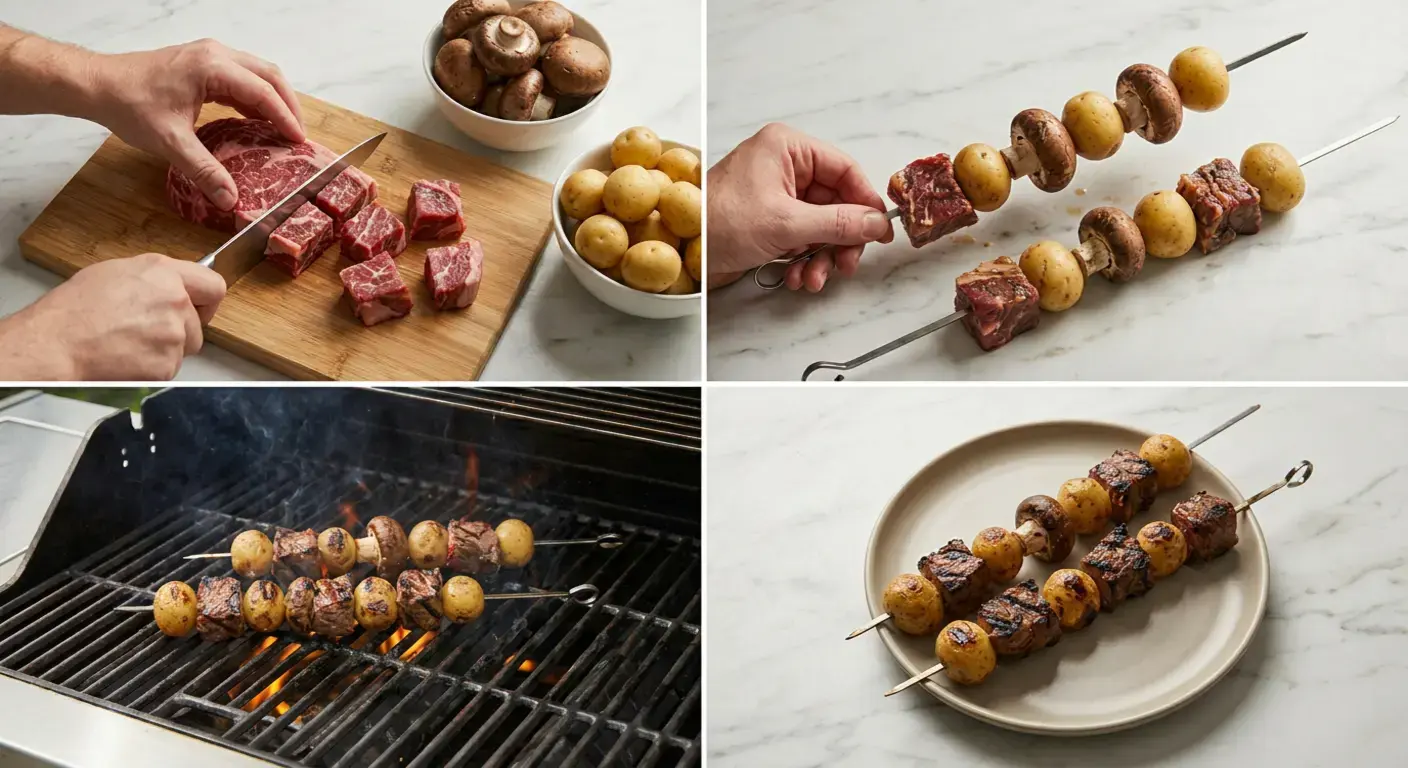 How to Make Grilled Steak and Potato Kabobs