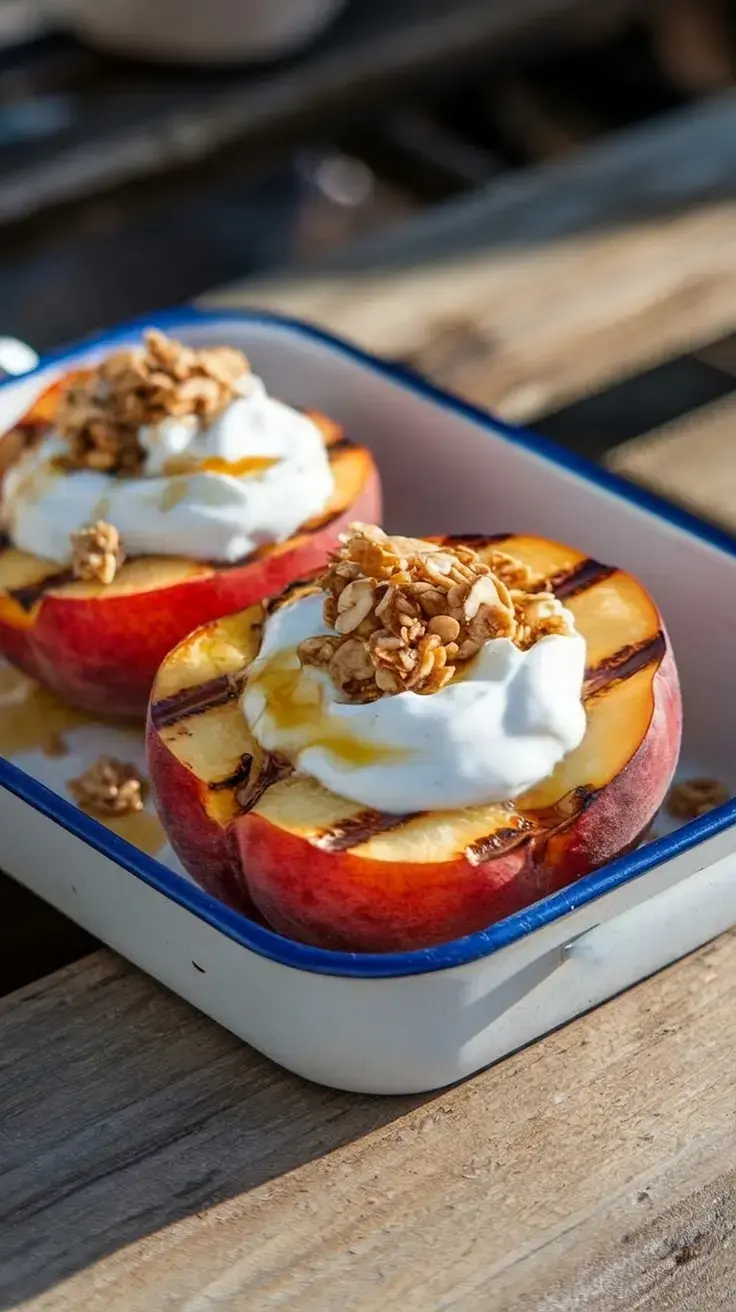 17. Grilled Peaches with Greek Yogurt