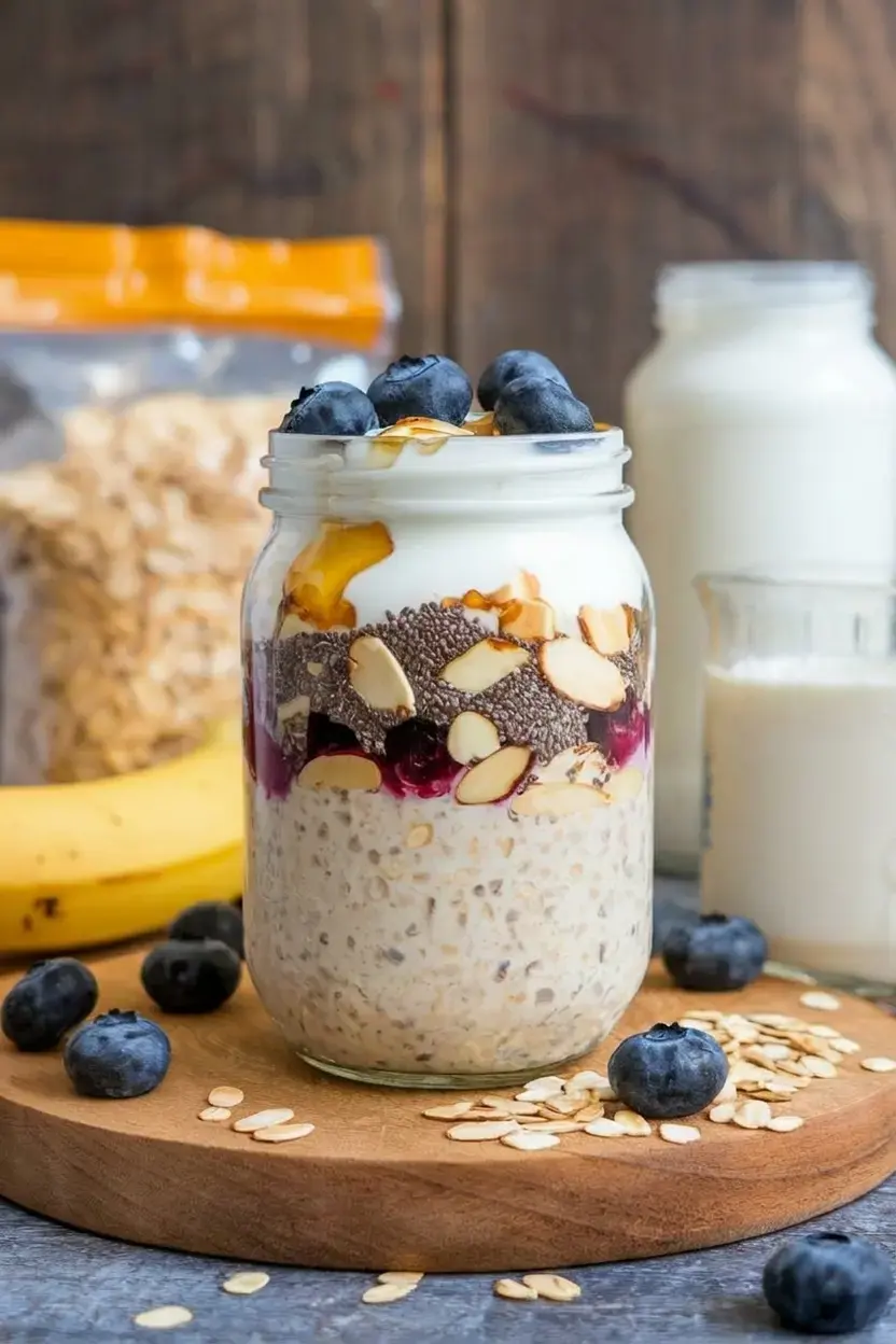 2. Overnight Oats with Berries and Chia