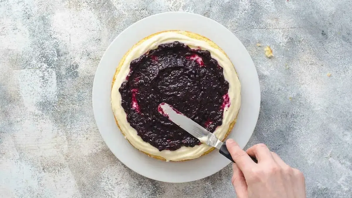Step 4: Assembling the Blueberry Lemon Cake