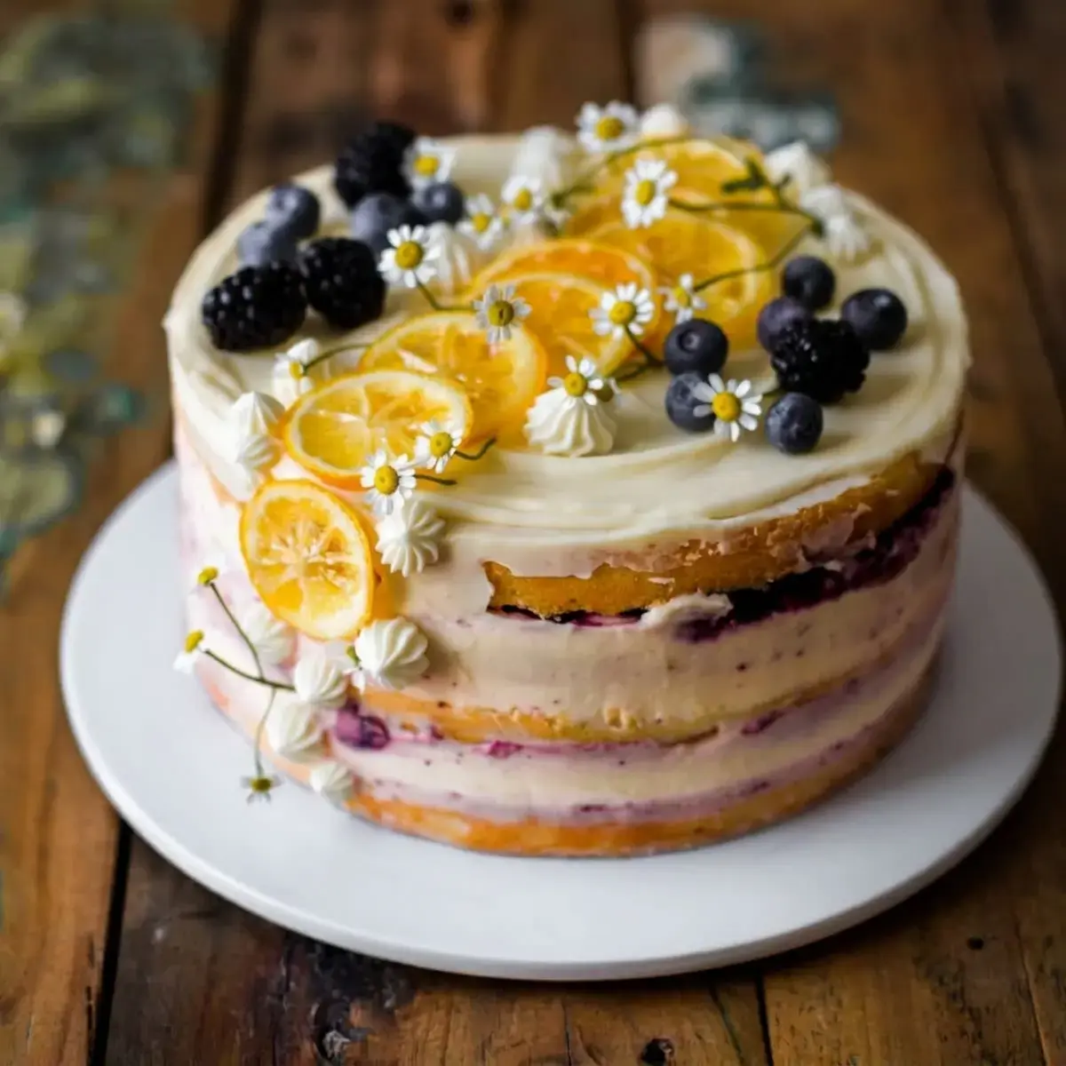 Step 4: Assembling the Blueberry Lemon Cake