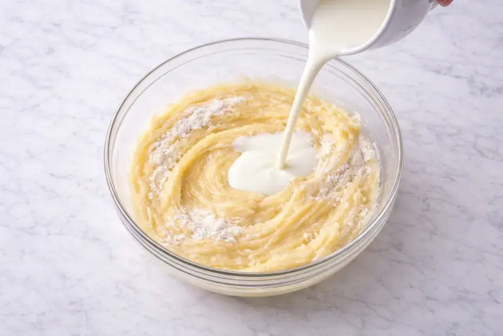 Lemon Cake Recipe for a Soft, Moist, Bright Citrus Dessert 27 7. Alternate dry ingredients and buttermilk