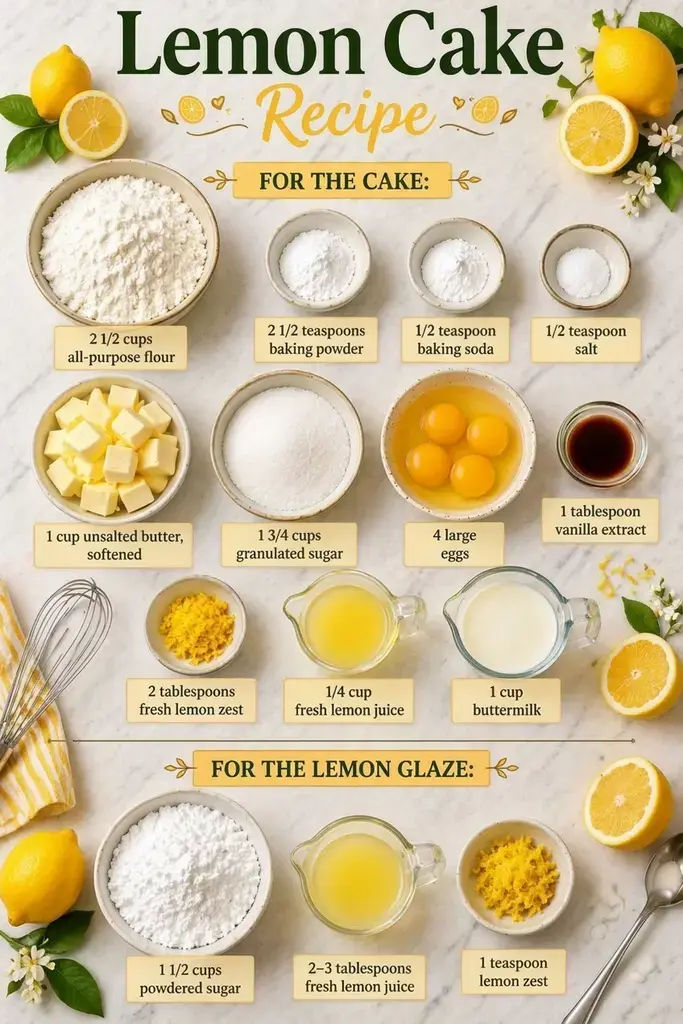 Lemon Cake Recipe for a Soft, Moist, Bright Citrus Dessert 22 Ingredient Notes and Substitutions