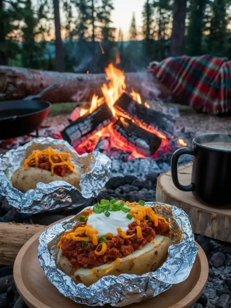 9. Campfire Baked Potatoes