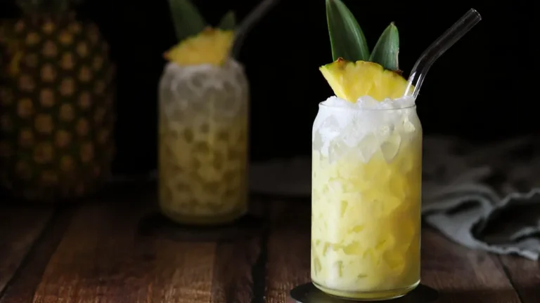 Non Alcoholic Pina Colada Mocktail Not Blended