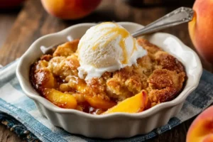 Old School Easy Brown Sugar Peach Cobbler