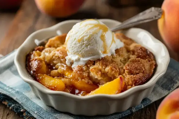 Old School Easy Brown Sugar Peach Cobbler