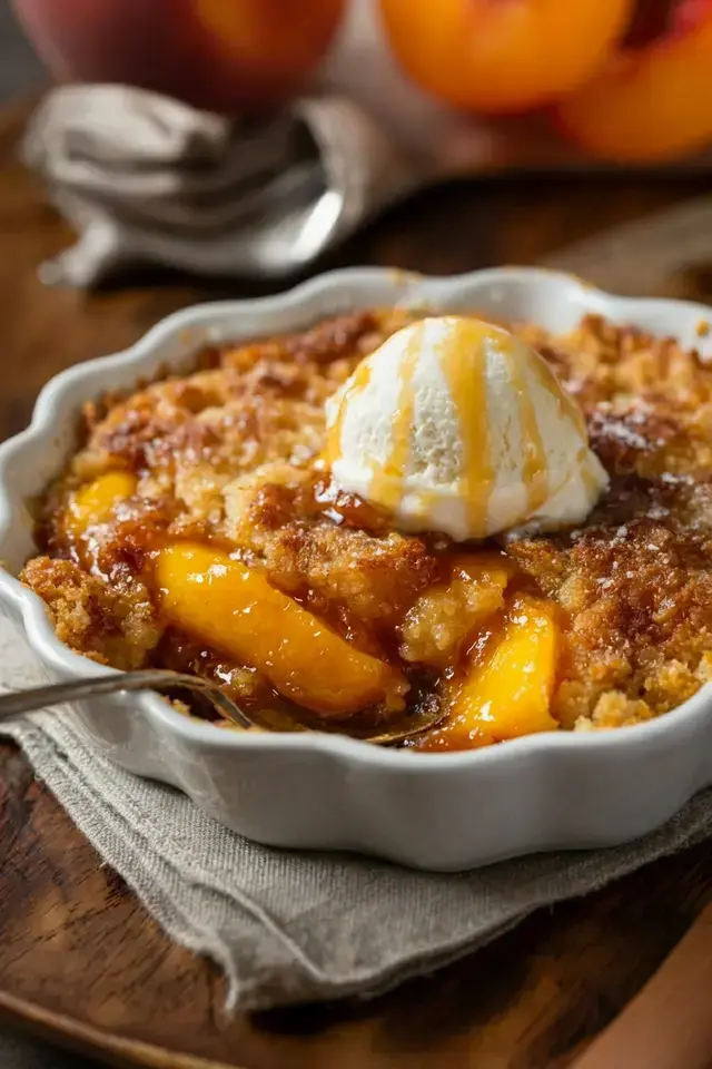 Old School Easy Brown Sugar Peach Cobbler