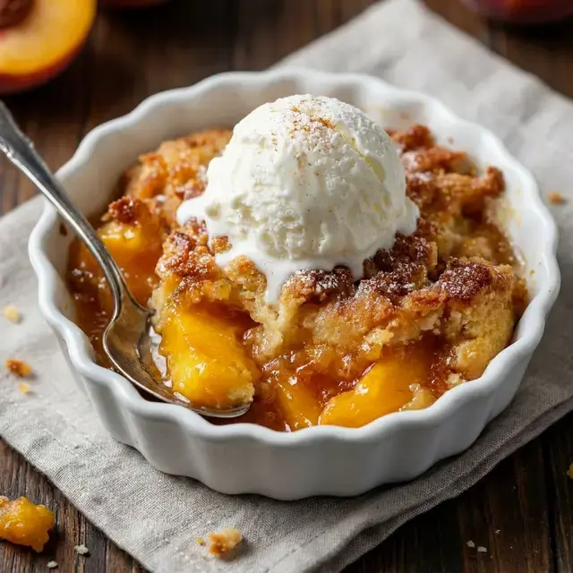 Old School Easy Brown Sugar Peach Cobbler