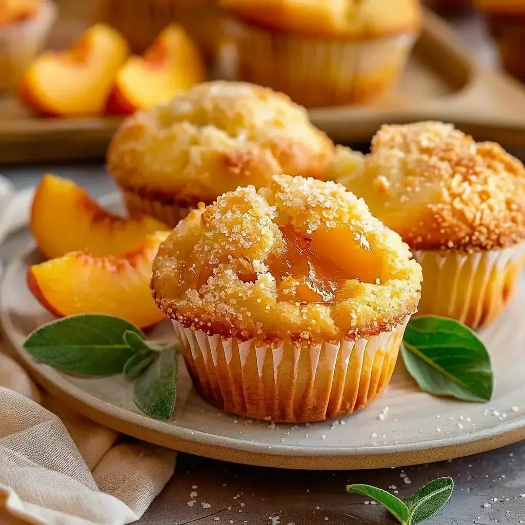 Peach Muffins Peaches Quick Easy Recipe for Fresh Summer Treats 8 Step-by-Step Instructions