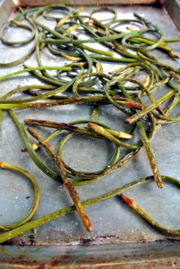 Roast Garlic Scapes