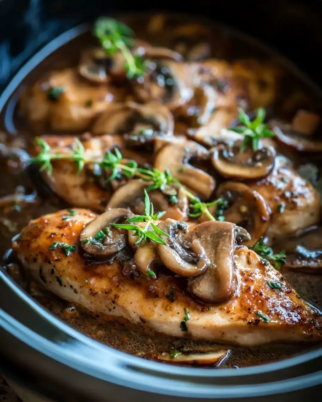 4-Ingredient Slow Cooker Chicken Marsala with Mushrooms