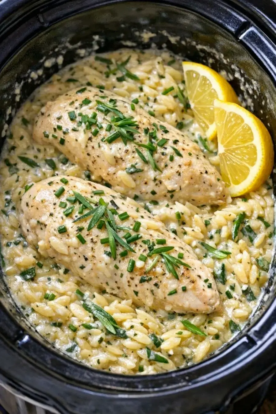 Slow Cooker Creamy Spring Herb Chicken Orzo with Yogurt and Fresh Herbs 3 Slow Cooker Creamy Spring Herb Chicken Orzo