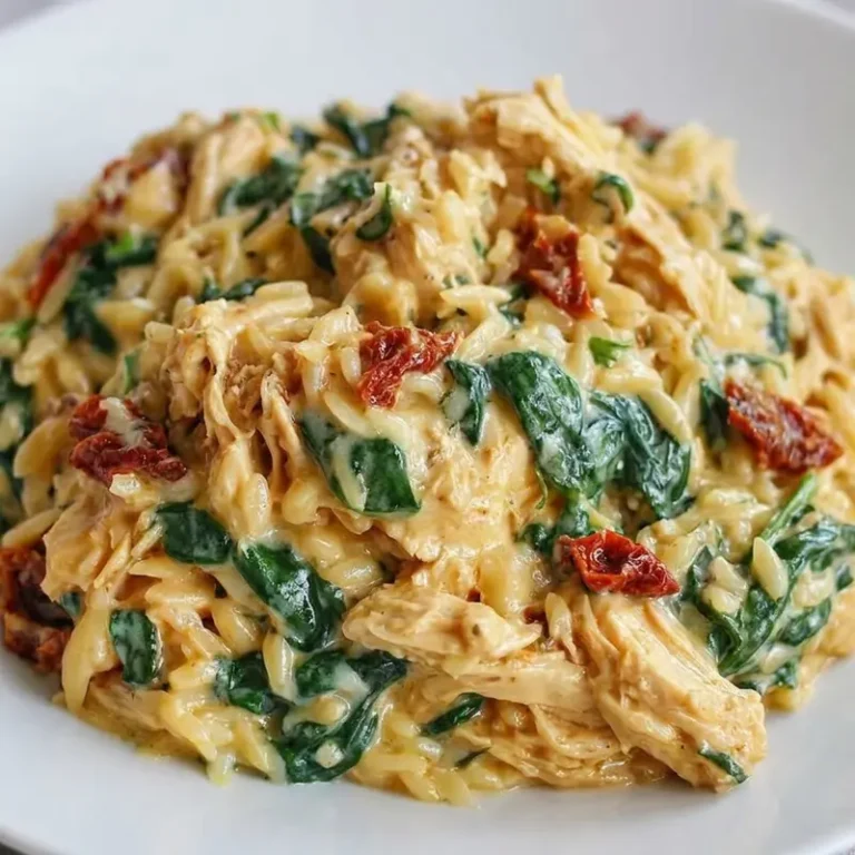 Slow Cooker Tuscan Chicken Orzo