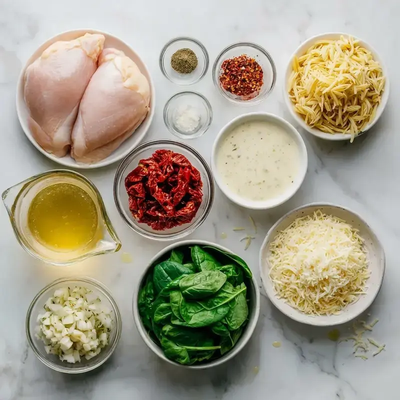 Slow Cooker Tuscan Chicken Orzo with Creamy Mediterranean Flavor 6 Ingredients You'll Need