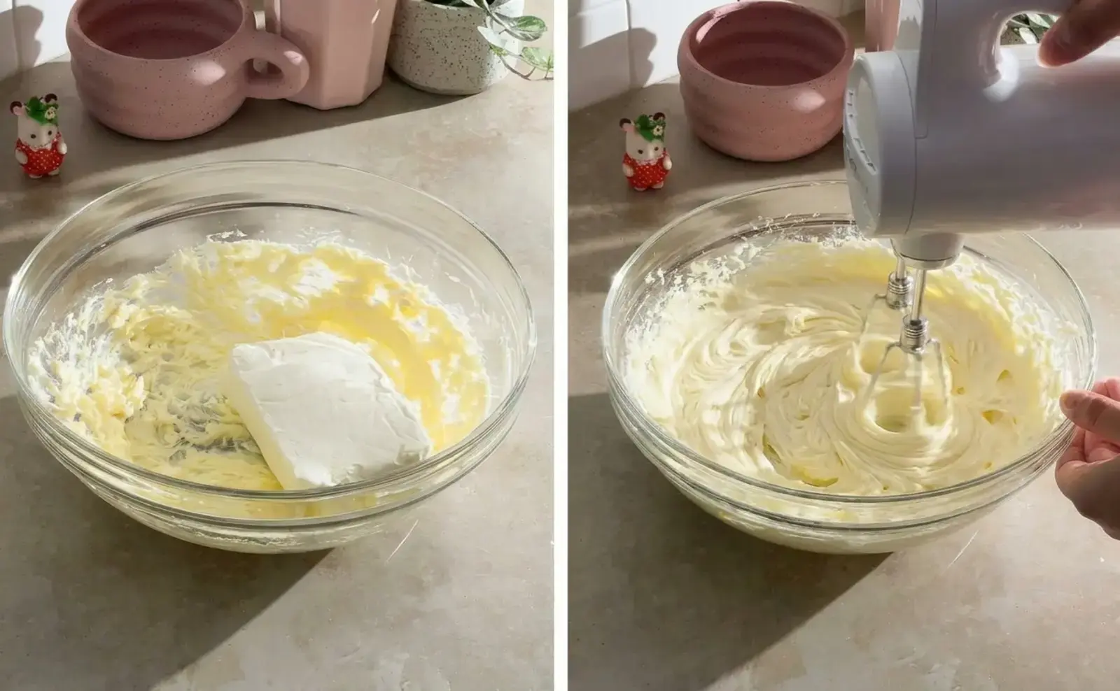 Make the strawberry cream cheese frosting