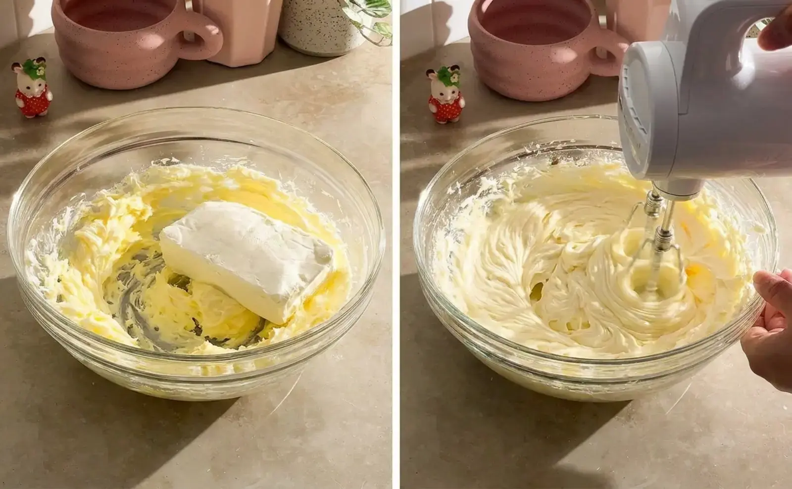 Make the strawberry cream cheese frosting