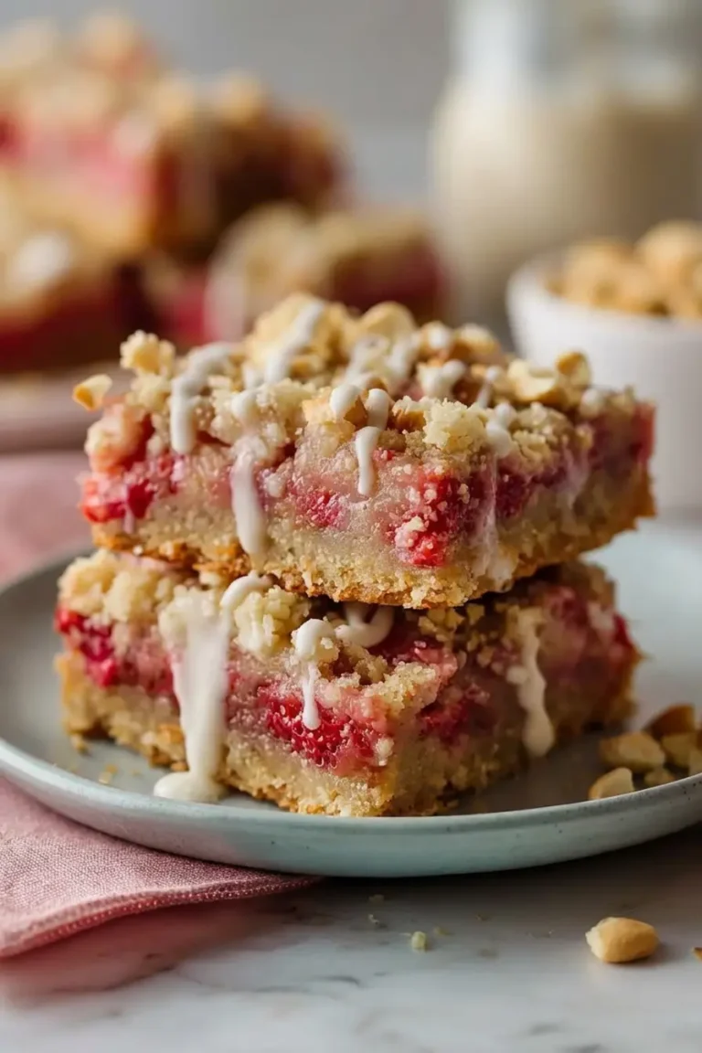 Strawberry Paleo Rhubarb Bars