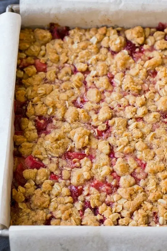 Strawberry Rhubarb Crumb Bars Recipe for a Sweet Tart Spring Dessert 7 Instructions