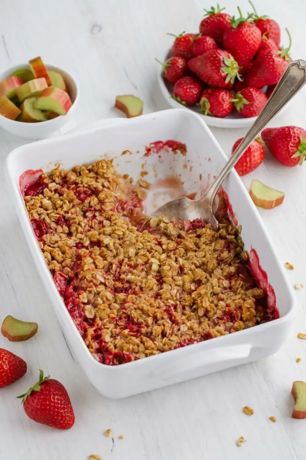 Strawberry Rhubarb Crisp (gluten-free, vegan)