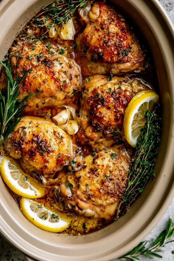 10. Crockpot Lemon Herb Chicken